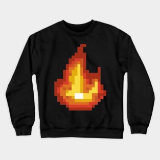 Pixel art - Flame black version Crewneck Sweatshirt